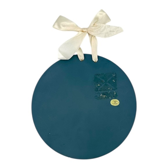 Vintage Round Hanging Mirror 7" Etched Floral Glass Satin Ribbon Cottagecore - Picture 8 of 8